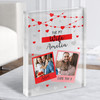 Romantic Gift For Wife Hearts Love You Photo Personalised Clear Acrylic Block