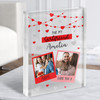 Romantic Gift For Girlfriend Hearts Love You Photo Custom Clear Acrylic Block