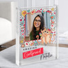 Love Doodles Leopard Couple Girlfriend Gift Personalised Clear Acrylic Block