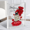 Gift For Wonderful Girlfriend Fashion Girl With Balloon Clear Acrylic Block