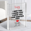 Funny Doodle Couple Cute Romantic Gift Personalised Clear Acrylic Block
