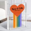 Lgbtq+ Heart Romantic Gift Gay Lesbian Personalised Clear Acrylic Block