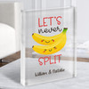 Red Bananas Couple Romantic Gift Personalised Clear Acrylic Block