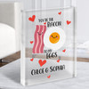 Eggs And Bacon Romantic Gift Personalised Clear Acrylic Block