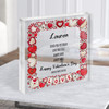 Watercolour Red Hearts Cute Valentine's Gift Custom Clear Square Acrylic Block