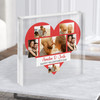 Red Heart Photo Happy Valentine's Day Gift Custom Clear Square Acrylic Block