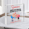 Cute Elderly Funny Anniversary Gift Personalised Clear Square Acrylic Block