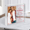 Husband Valentine's Day Photo Gift Personalised Clear Square Acrylic Block