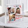 Valentine's Day Gift For Boyfriend Personalised Clear Square Acrylic Block