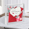 Love Letter Red Envelope Romantic Gift Personalised Clear Square Acrylic Block