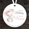 Best Mummy Mum Mouse With Baby Birthday Gift Round Personalised Hanging Ornament