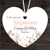 Amazing Stepmum Floral Happy Birthday Gift Heart Personalised Hanging Ornament