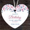 Amazing Mummy Blue And Pink Floral Birthday Gift Heart Personalised Ornament