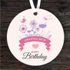 Amazing Mum Violet Flowers Birthday Gift Round Personalised Hanging Ornament