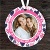 Amazing Mum Birthday Gift Hearts Photo Round Personalised Hanging Ornament