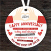 Romantic Wedding Anniversary Gift Hand Initials Round Personalised Ornament