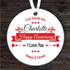 Darling Wife Happy Anniversary Gift Round Personalised Hanging Ornament