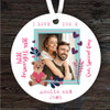 Anniversary Gift Couple Photo Bear Round Personalised Hanging Ornament