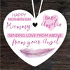 Mummy Mother's Day Angel Baby Loss Pink Girl Memorial Keepsake Heart Ornament