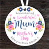 Mum Mother's Day Memorial Keepsake Gift Bright Flowers Personalised Ornament