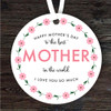 The Best Mother Pink Floral Wreath Mother's Day Gift Round Personalised Ornament