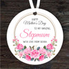 Stepmum Pink Floral Wreath Mother's Day Gift Round Personalised Hanging Ornament