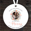 The Best Mummy Floral Photo Frame Mother's Day Gift Round Personalised Ornament