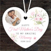 First Mother's Day Gift Floral Circle Photo Heart Personalised Hanging Ornament