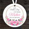 Mother Pink Floral Wreath Mother's Day Gift Round Personalised Hanging Ornament