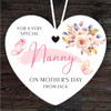 Special Nanny Butterflies Floral Mother's Day Gift Heart Personalised Ornament