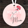 Mum Red Carnation Flower Mother's Day Gift Round Personalised Hanging Ornament