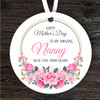 Nanny Pink Floral Wreath Mother's Day Gift Round Personalised Hanging Ornament