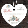 Mother Floral Thank You Mother's Day Gift Heart Personalised Hanging Ornament
