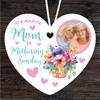 Mum Sunday Flower Photo Mother's Day Gift Heart Personalised Hanging Ornament