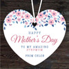 Amazing Stepmum Blue And Pink Floral Mother's Day Gift Heart Custom Ornament