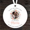 Best Mother Floral Photo Frame Mother's Day Gift Round Personalised Ornament