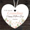 Amazing Grandma Floral Mother's Day Gift Heart Personalised Hanging Ornament