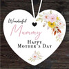 Wonderful Mummy Floral Mother's Day Gift Heart Personalised Hanging Ornament