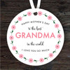 The Best Grandma Pink Floral Wreath Mother's Day Gift Personalised Ornament