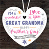 Great Grandma Happy Mother's Day Gift Love You Heart Personalised Ornament