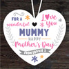 Mummy Happy Mother's Day Gift Love You Purple Heart Personalised Ornament