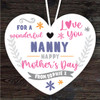 Nanny Happy Mother's Day Gift Love You Purple Heart Personalised Ornament