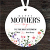 Best Stepmum Floral Mother's Day Gift Round Personalised Hanging Ornament