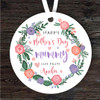 Mummy Mother's Day Gift Flower Wreath Round Personalised Hanging Ornament