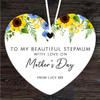 Stepmum Sunflowers Mother's Day Gift Heart Personalised Hanging Ornament