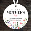 Best Mummy Floral Mother's Day Gift Round Personalised Hanging Ornament
