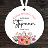 Stepmum Floral Mother's Day Gift Round Personalised Hanging Ornament