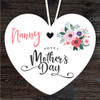 Nanny Floral Mother's Day Gift Heart Personalised Hanging Ornament