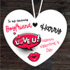 Boyfriend Cartoon Lips Valentine's Day Gift Heart Personalised Hanging Ornament