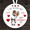 I Love You Beary Much Valentine's Day Gift Round Personalised Hanging Ornament